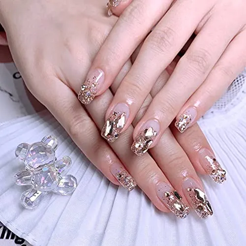 3120Pcs Crystal AB Nail Rhinestones,HOINCO Rhinestones for Nails,Nail Gems and Rhinestones Gems Multi Shapes Nail Charms for Nails Nail Crystal Beads Jewel for DIY Nail Art with Tweezers and Pen