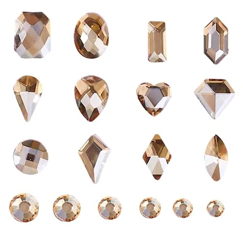3120Pcs Crystal AB Nail Rhinestones,HOINCO Rhinestones for Nails,Nail Gems and Rhinestones Gems Multi Shapes Nail Charms for Nails Nail Crystal Beads Jewel for DIY Nail Art with Tweezers and Pen