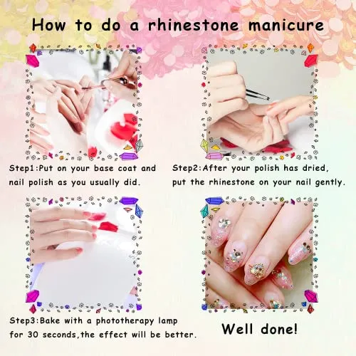 3120Pcs Crystal AB Nail Rhinestones,HOINCO Rhinestones for Nails,Nail Gems and Rhinestones Gems Multi Shapes Nail Charms for Nails Nail Crystal Beads Jewel for DIY Nail Art with Tweezers and Pen