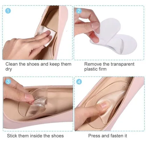 4 Pairs Arch Support Insoles Orthotic Flatfoot Shoes Inserts Health Care High Heel Pain (Clear, Kids) Clear