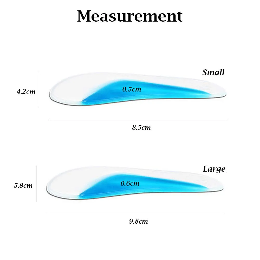 4 Pairs Arch Support Insoles Orthotic Flatfoot Shoes Inserts Health Care High Heel Pain (Clear, Kids) Clear