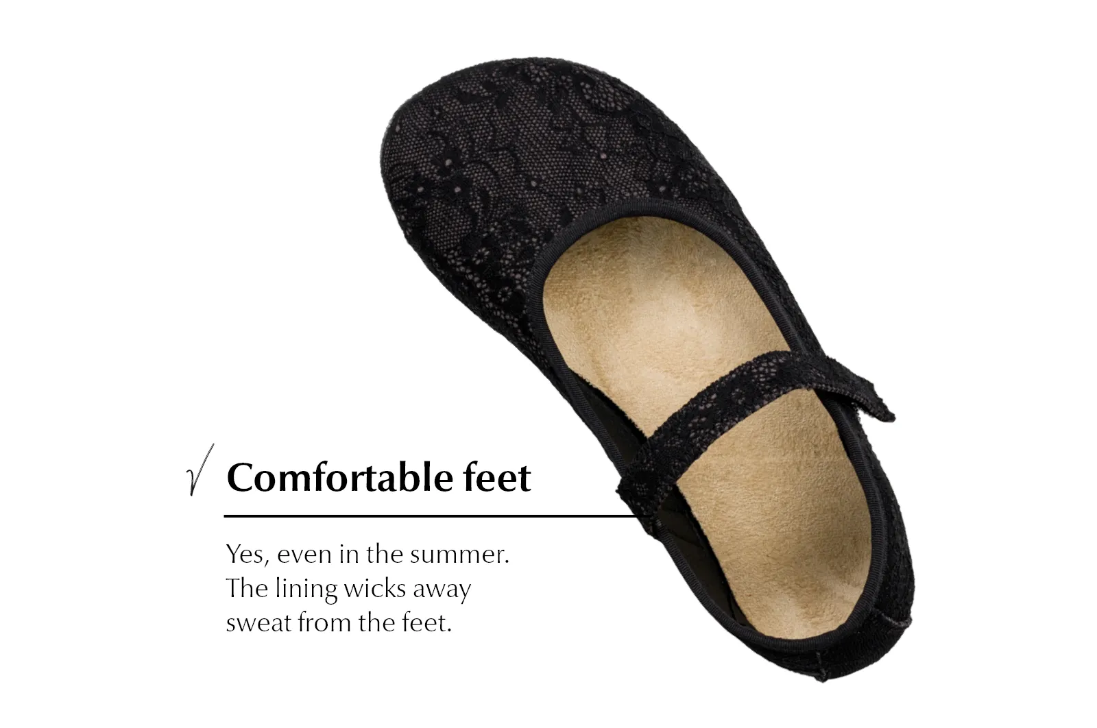 Ananda Barefoot Dress shoes with Black Lace