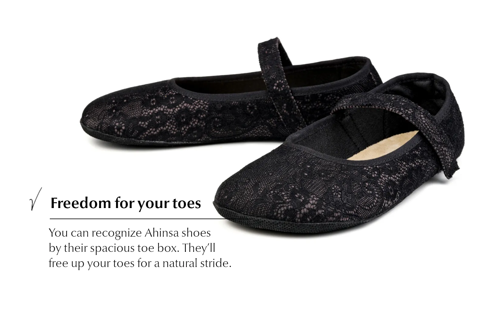 Ananda Barefoot Dress shoes with Black Lace