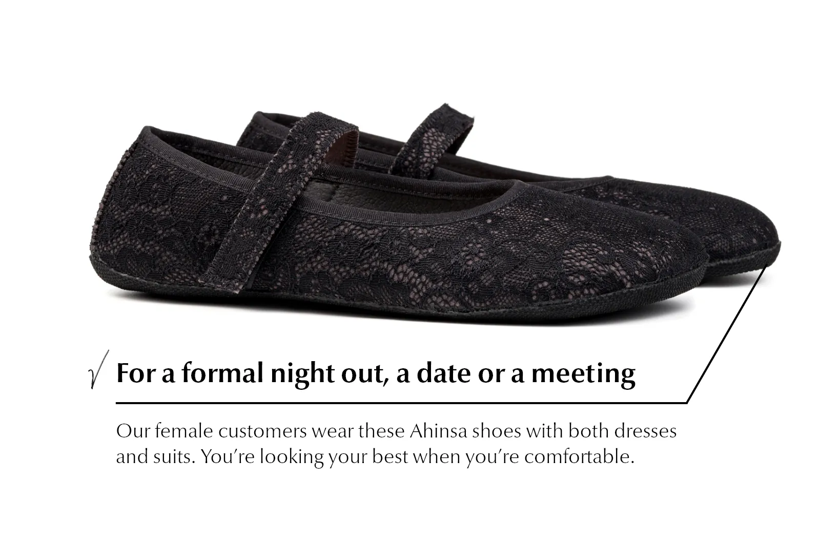 Ananda Barefoot Dress shoes with Black Lace