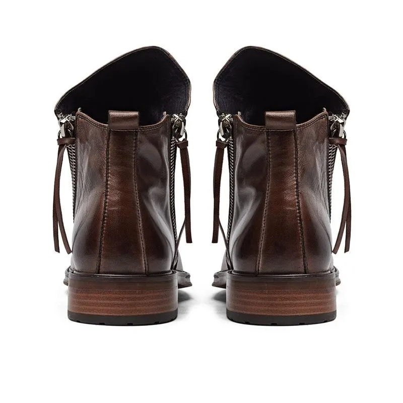 Angelo Ricci™ High-Top Tassel Zip PU Leather Boots