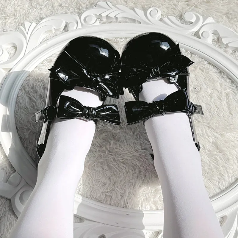 Beauty Bunny~Kawaii Lolita Shoes Low Heels Round Toe PU Shoes