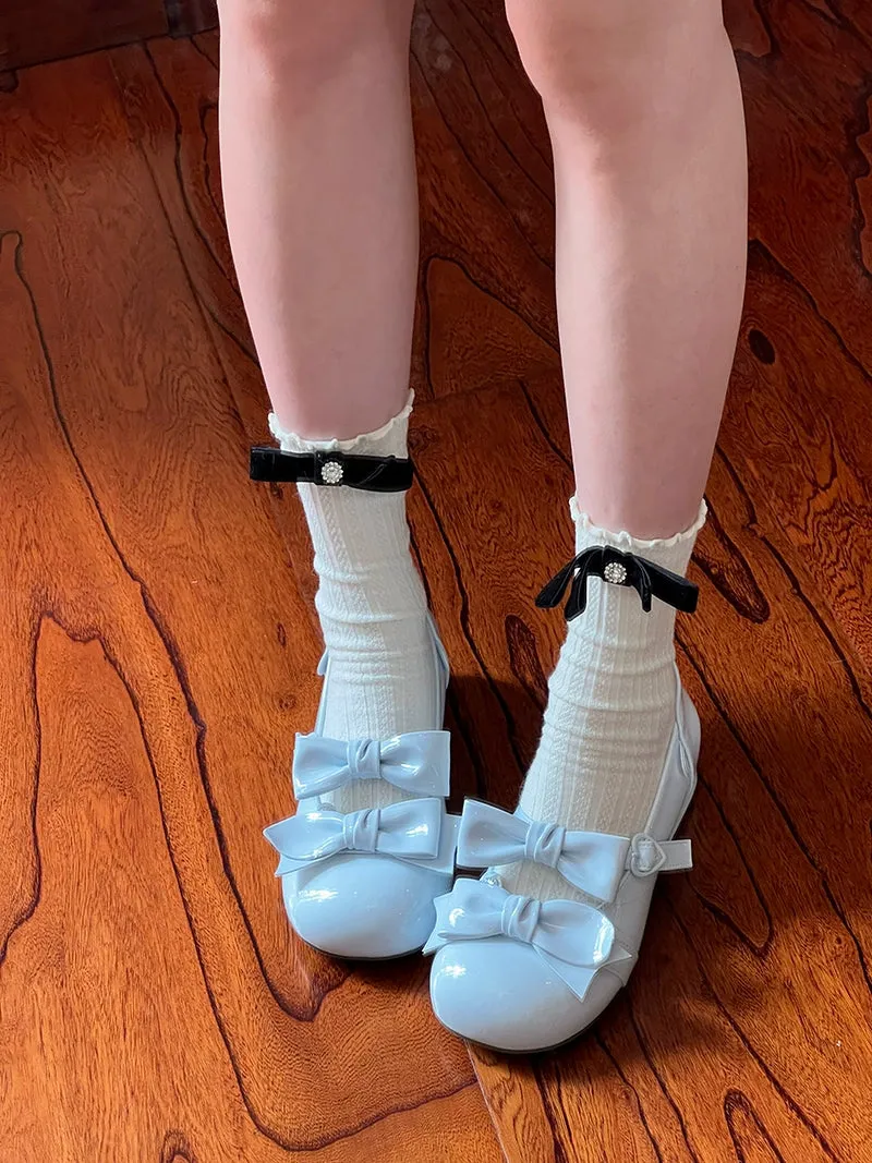 Beauty Bunny~Kawaii Lolita Shoes Low Heels Round Toe PU Shoes