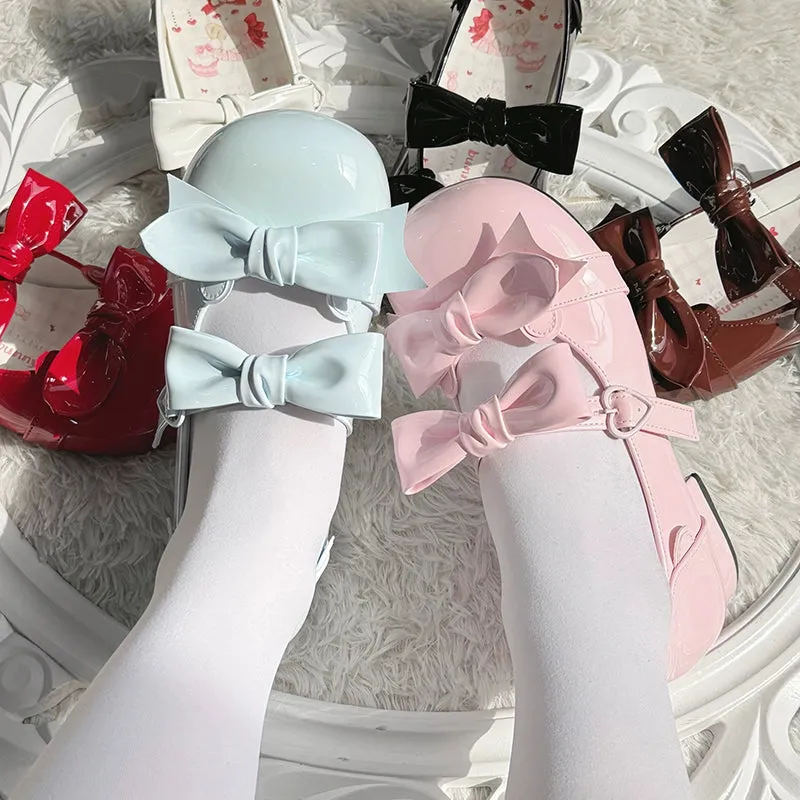 Beauty Bunny~Kawaii Lolita Shoes Low Heels Round Toe PU Shoes