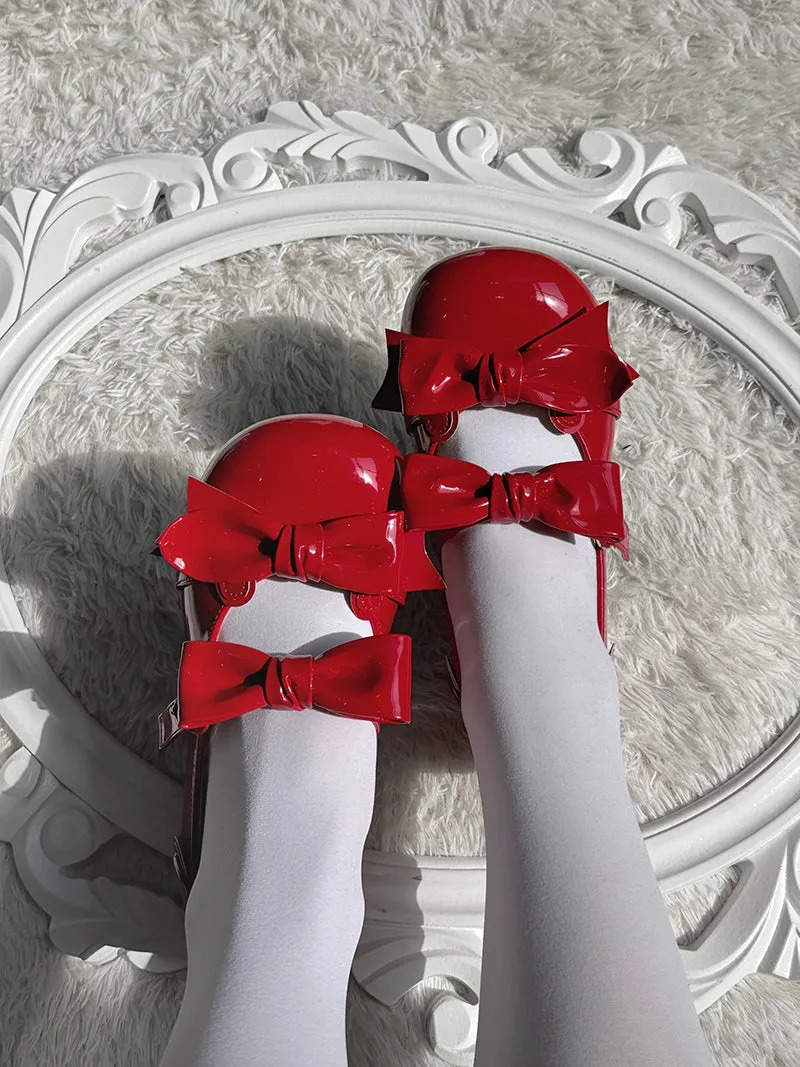 Beauty Bunny~Kawaii Lolita Shoes Low Heels Round Toe PU Shoes