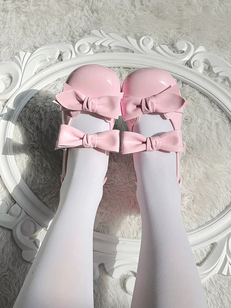 Beauty Bunny~Kawaii Lolita Shoes Low Heels Round Toe PU Shoes