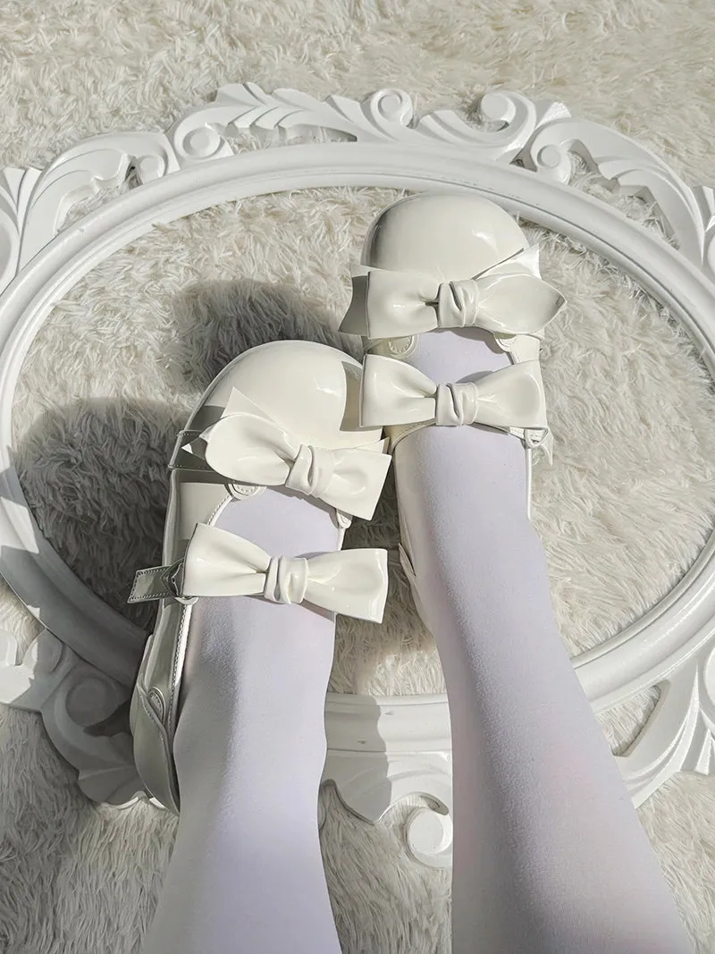 Beauty Bunny~Kawaii Lolita Shoes Low Heels Round Toe PU Shoes