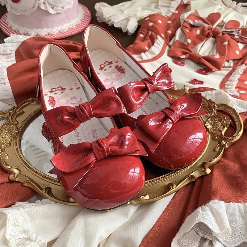 Beauty Bunny~Kawaii Lolita Shoes Low Heels Round Toe PU Shoes