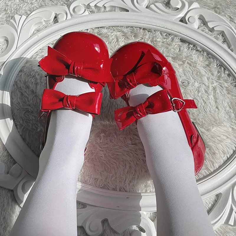 Beauty Bunny~Kawaii Lolita Shoes Low Heels Round Toe PU Shoes