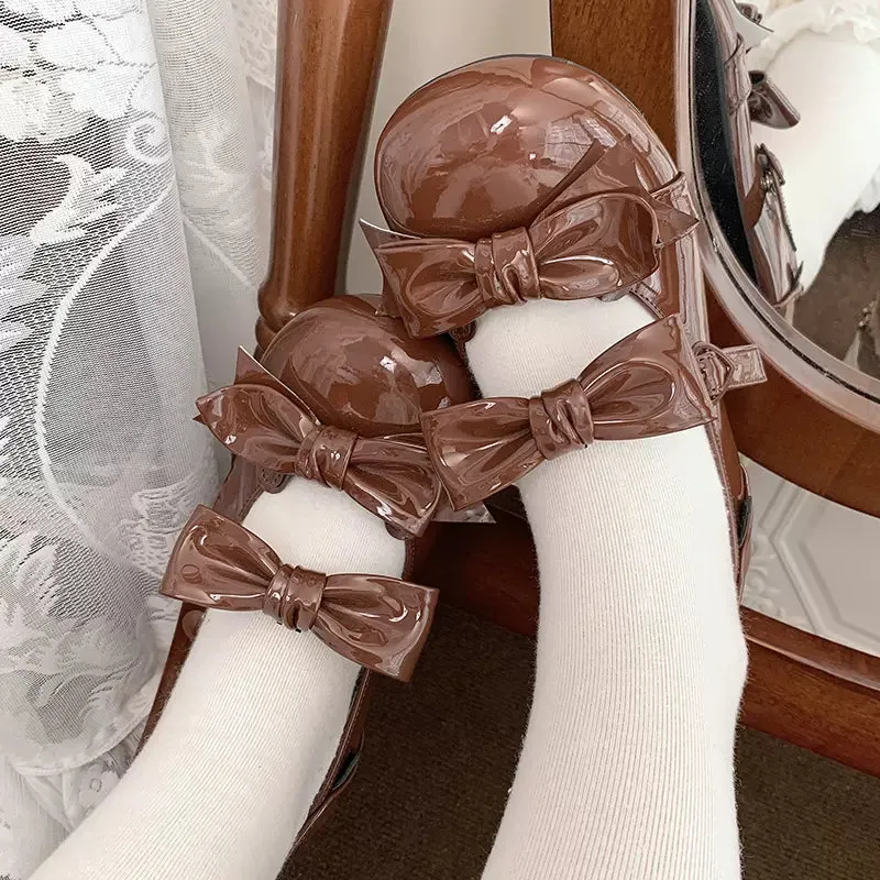 Beauty Bunny~Kawaii Lolita Shoes Low Heels Round Toe PU Shoes