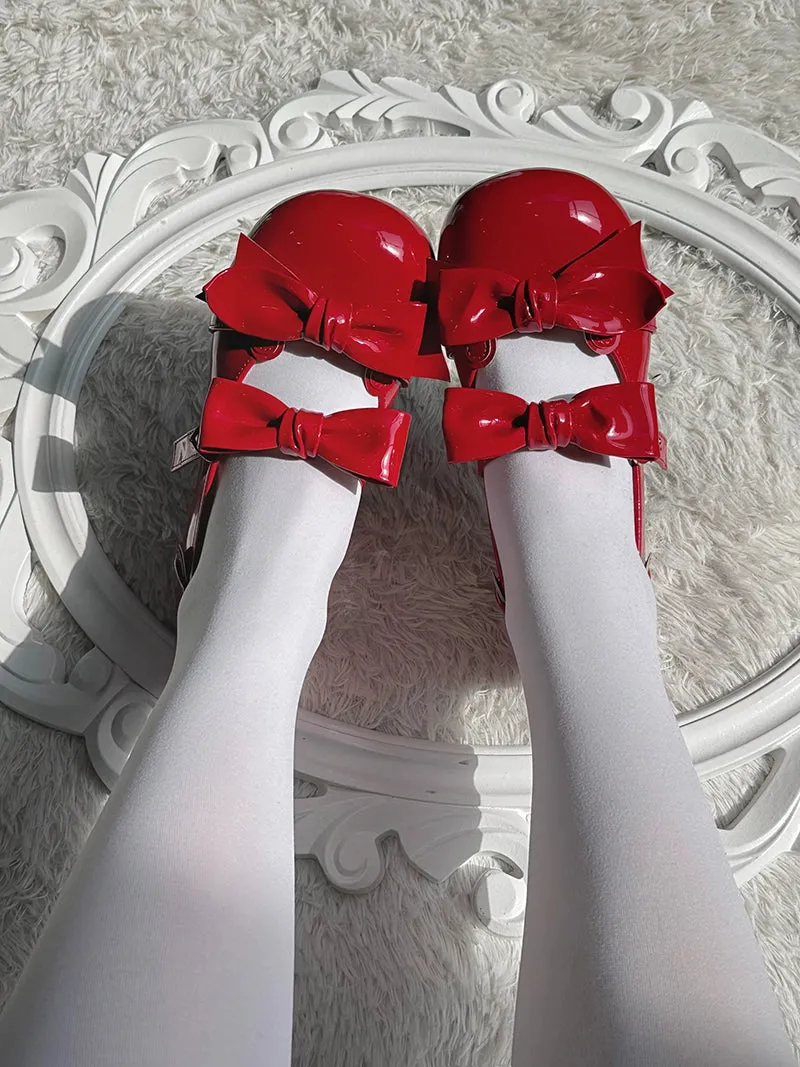 Beauty Bunny~Kawaii Lolita Shoes Low Heels Round Toe PU Shoes
