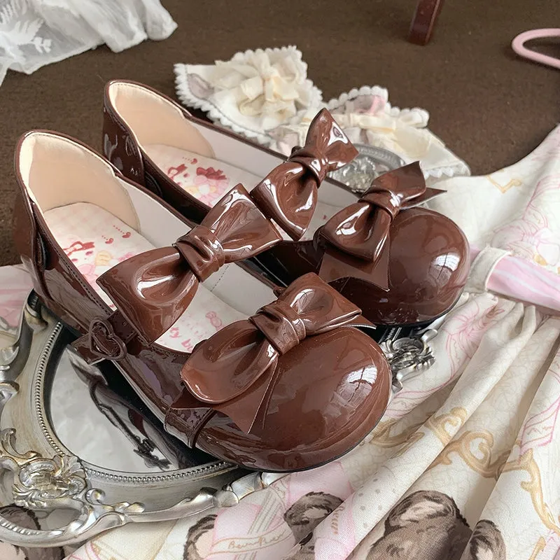 Beauty Bunny~Kawaii Lolita Shoes Low Heels Round Toe PU Shoes