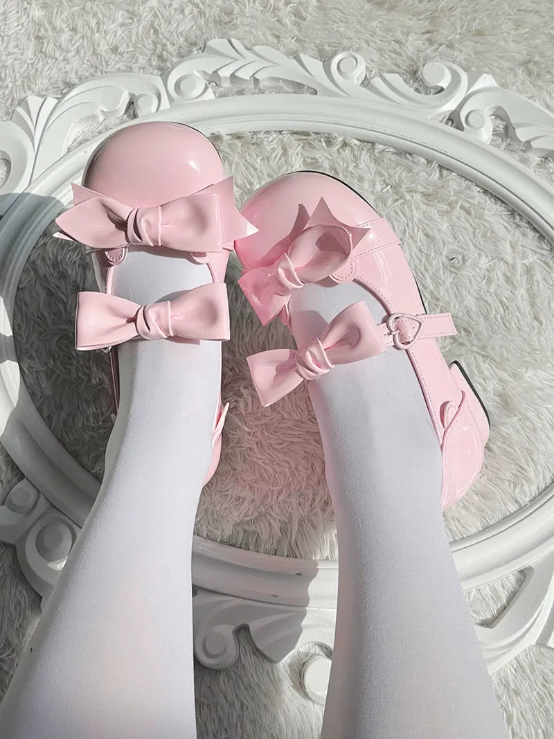 Beauty Bunny~Kawaii Lolita Shoes Low Heels Round Toe PU Shoes