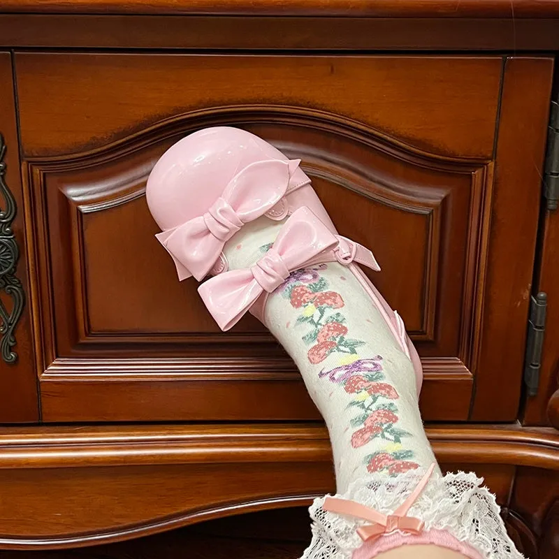 Beauty Bunny~Kawaii Lolita Shoes Low Heels Round Toe PU Shoes