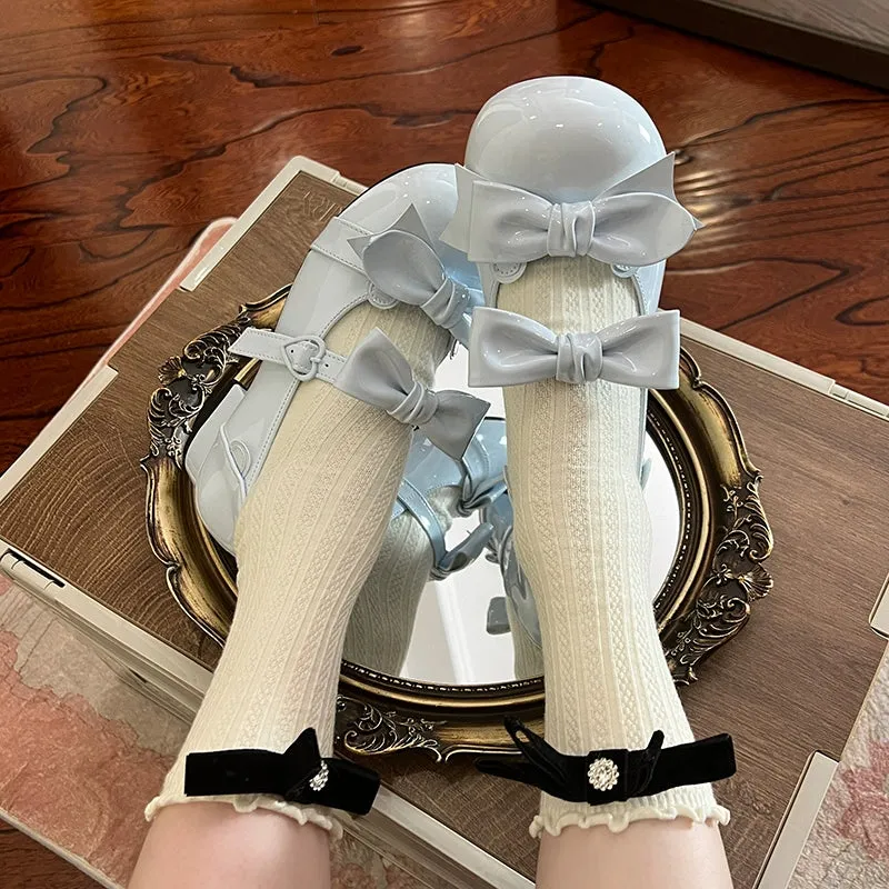 Beauty Bunny~Kawaii Lolita Shoes Low Heels Round Toe PU Shoes