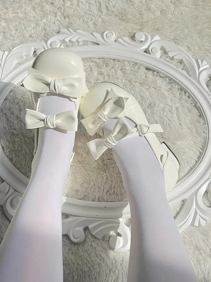 Beauty Bunny~Kawaii Lolita Shoes Low Heels Round Toe PU Shoes