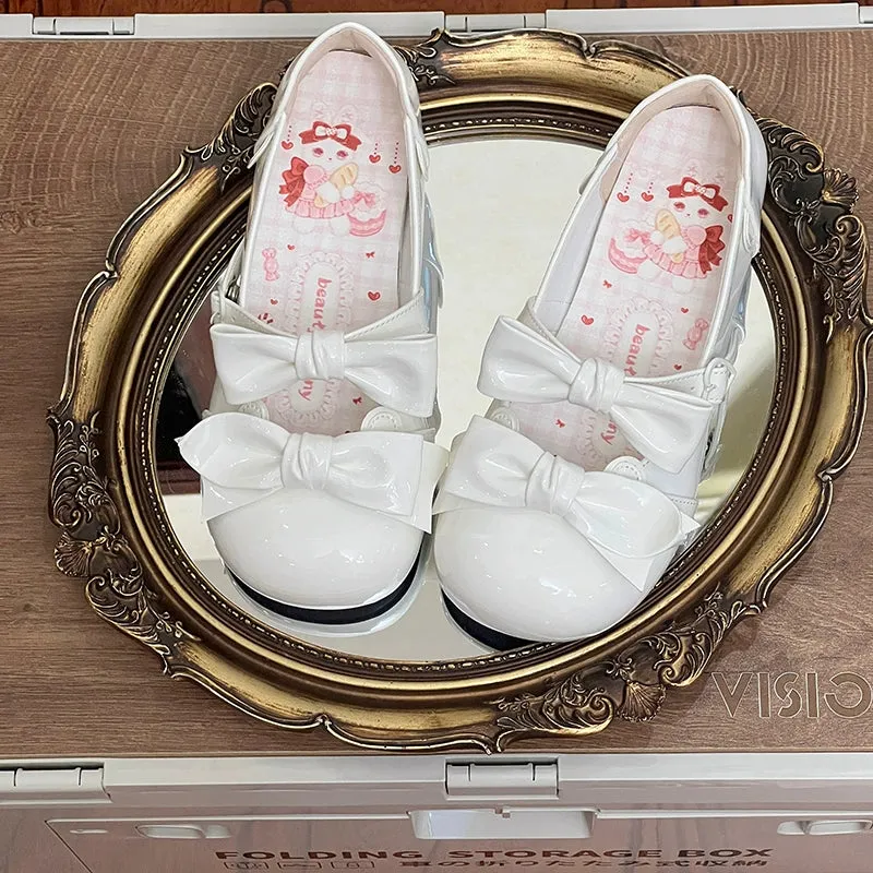 Beauty Bunny~Kawaii Lolita Shoes Low Heels Round Toe PU Shoes