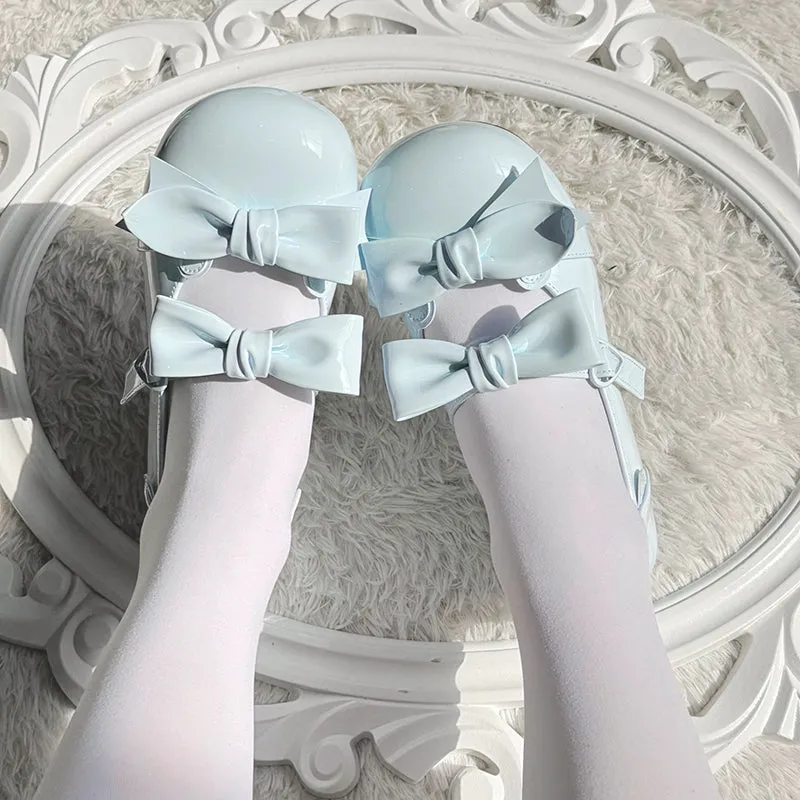 Beauty Bunny~Kawaii Lolita Shoes Low Heels Round Toe PU Shoes