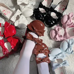 Beauty Bunny~Kawaii Lolita Shoes Low Heels Round Toe PU Shoes