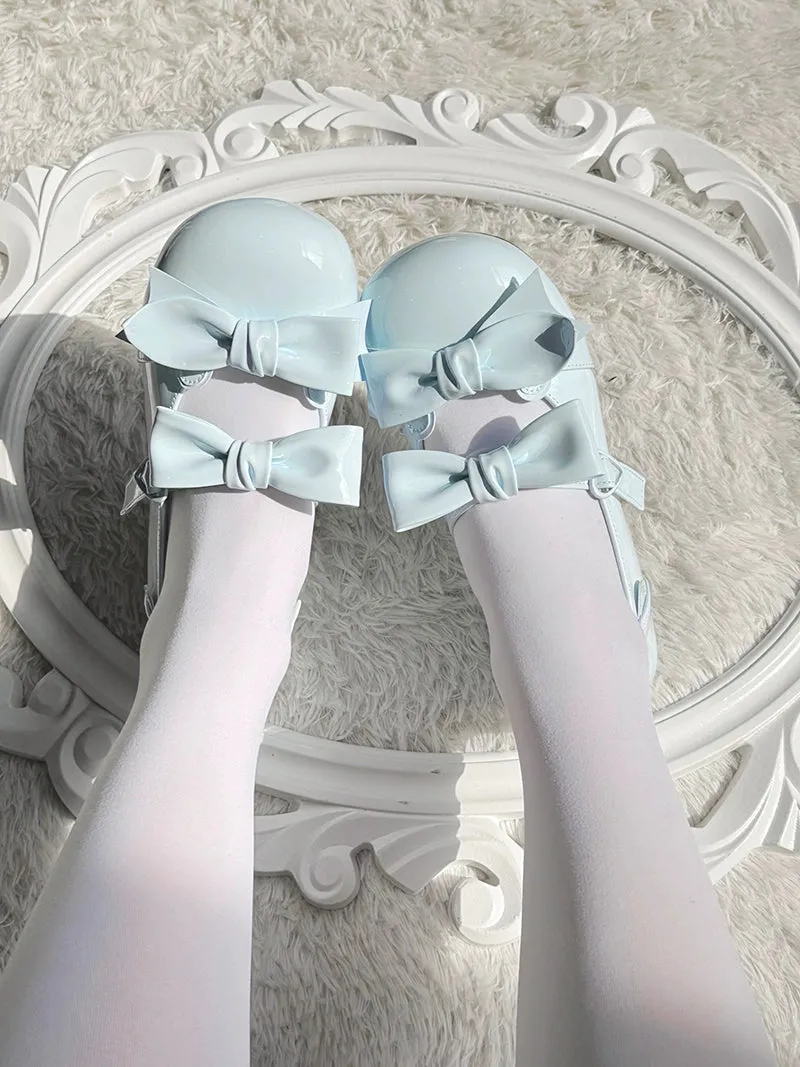 Beauty Bunny~Kawaii Lolita Shoes Low Heels Round Toe PU Shoes