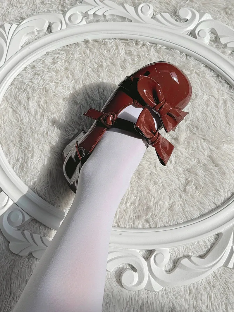 Beauty Bunny~Kawaii Lolita Shoes Low Heels Round Toe PU Shoes