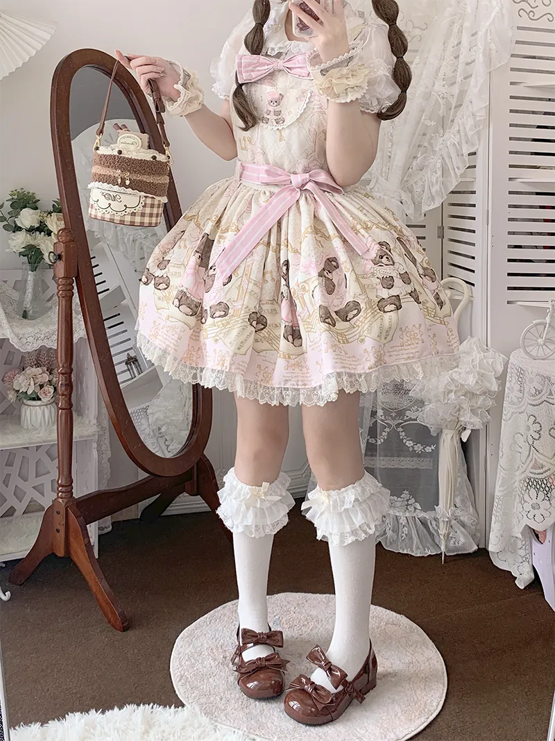 Beauty Bunny~Kawaii Lolita Shoes Low Heels Round Toe PU Shoes