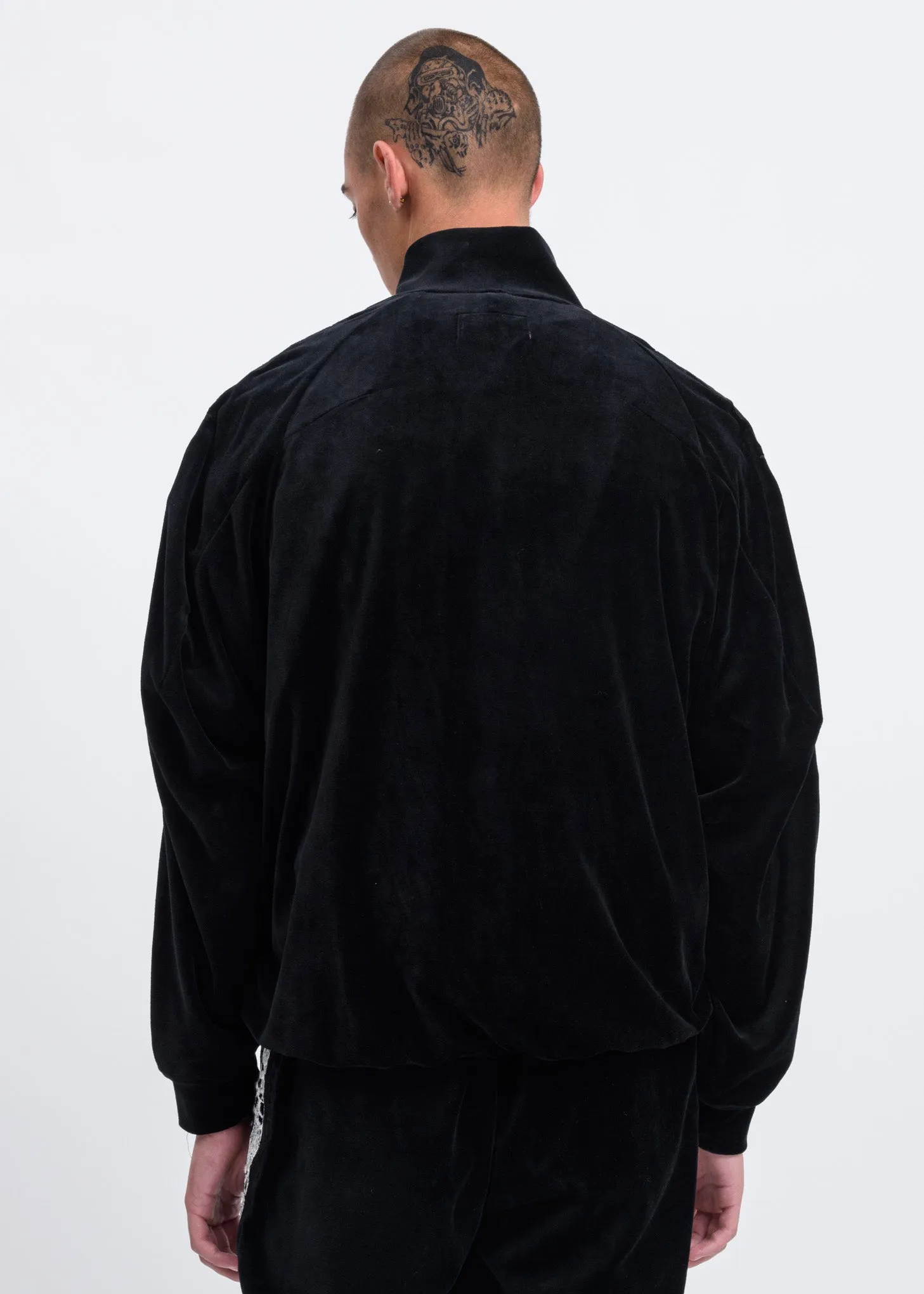 Black Lined Chaos Embroidery Track Jacket