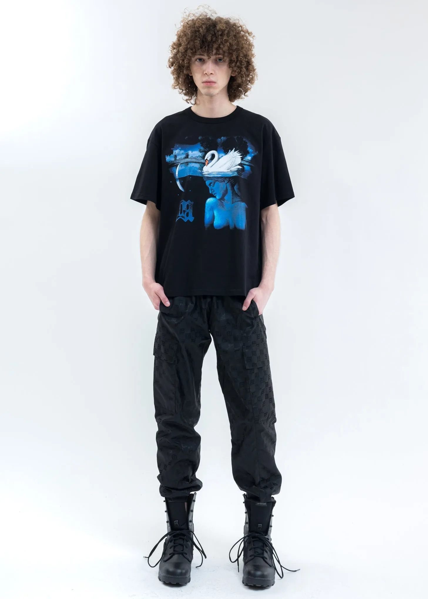 Black Monogram Track Trousers