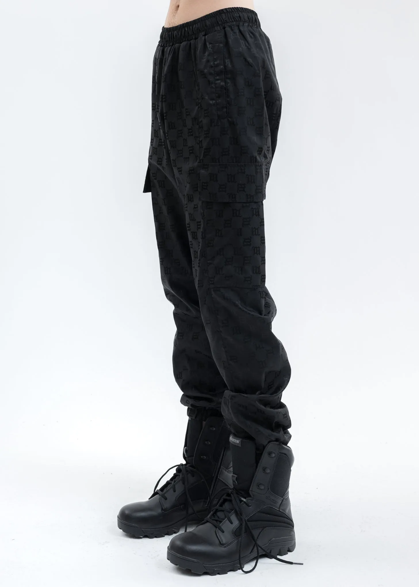 Black Monogram Track Trousers
