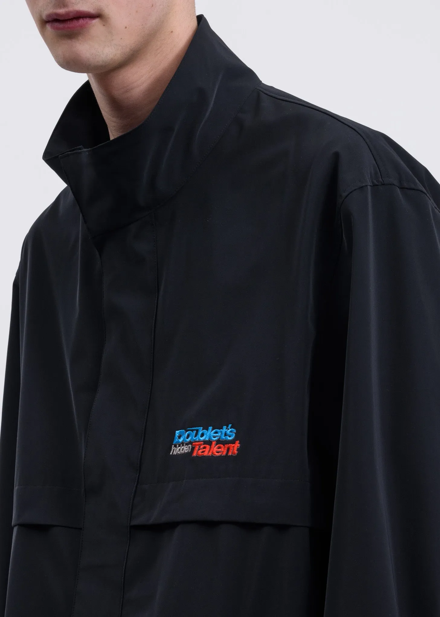 Black Printed Chaos Embroidery Track Jacket