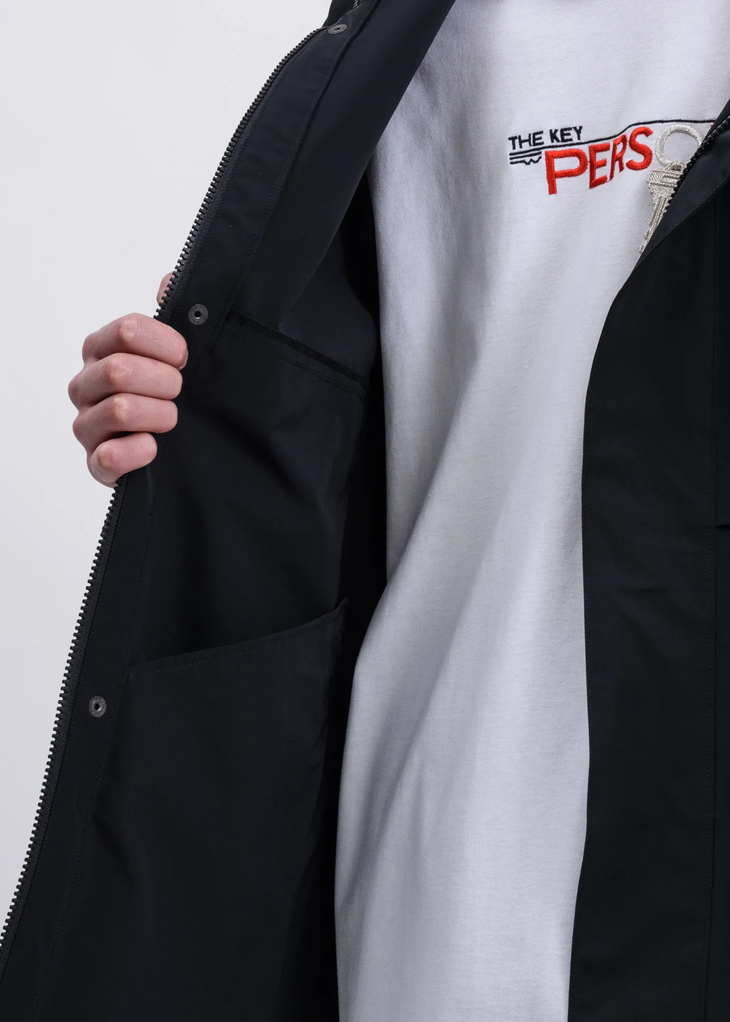Black Printed Chaos Embroidery Track Jacket
