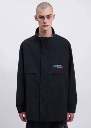 Black Printed Chaos Embroidery Track Jacket