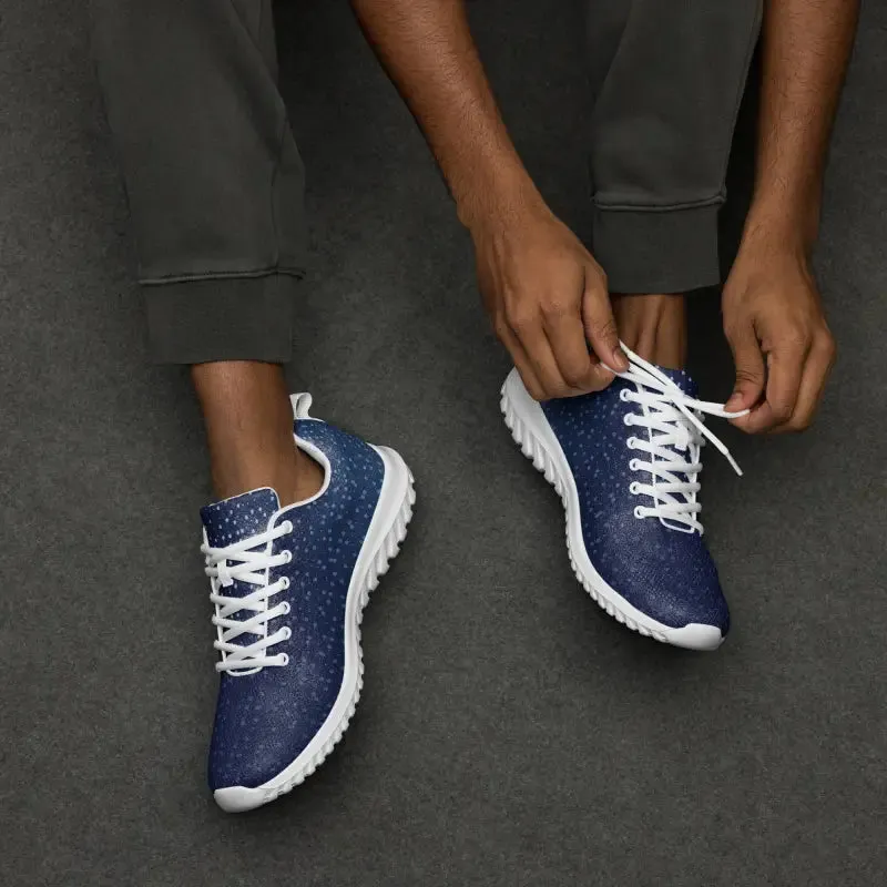 Blissful Dipaliz Men's Athletic Shoes Dots on Blue