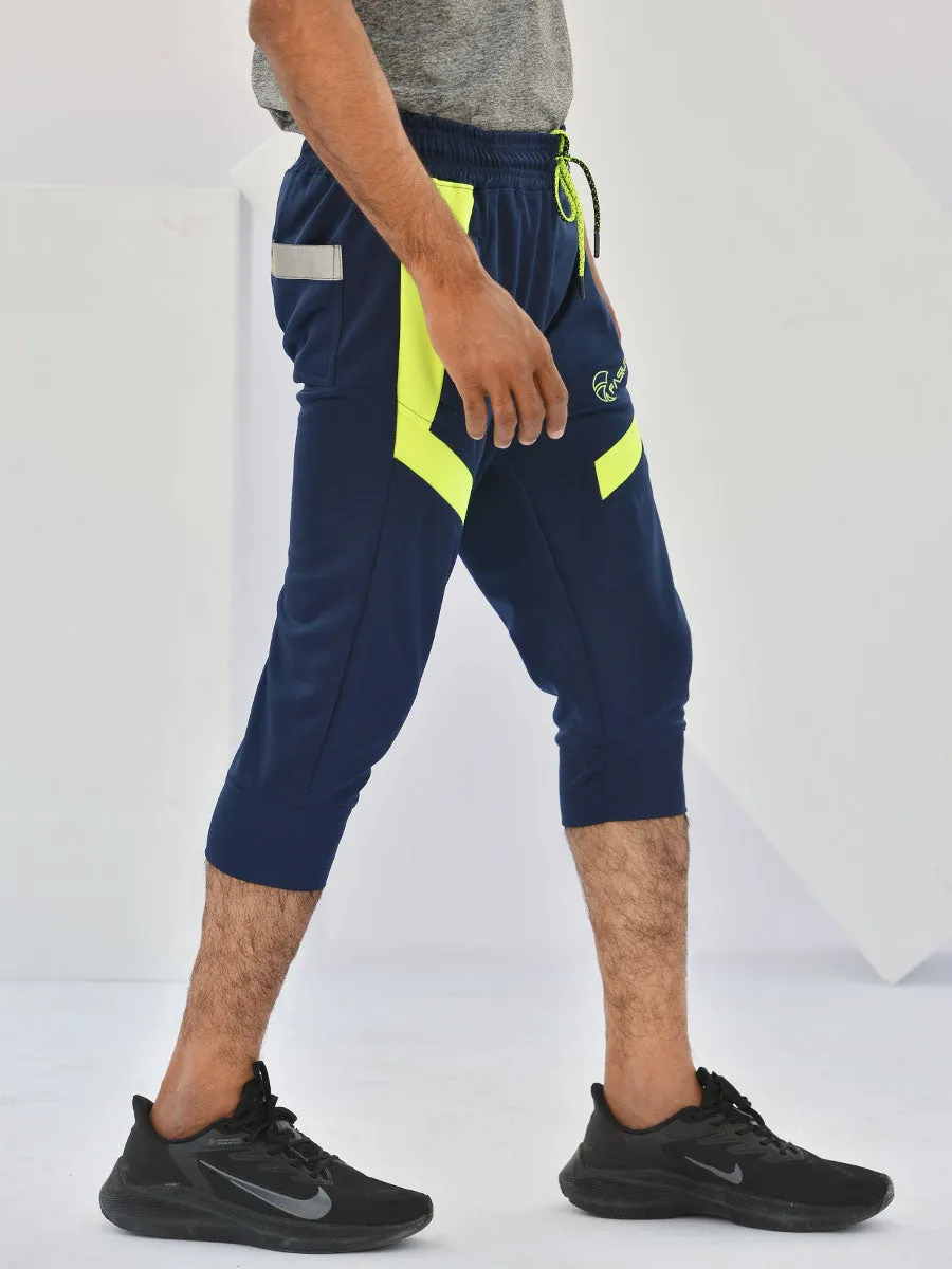 Bolt - Three Quarter Shorts - Dark Blue / Volt