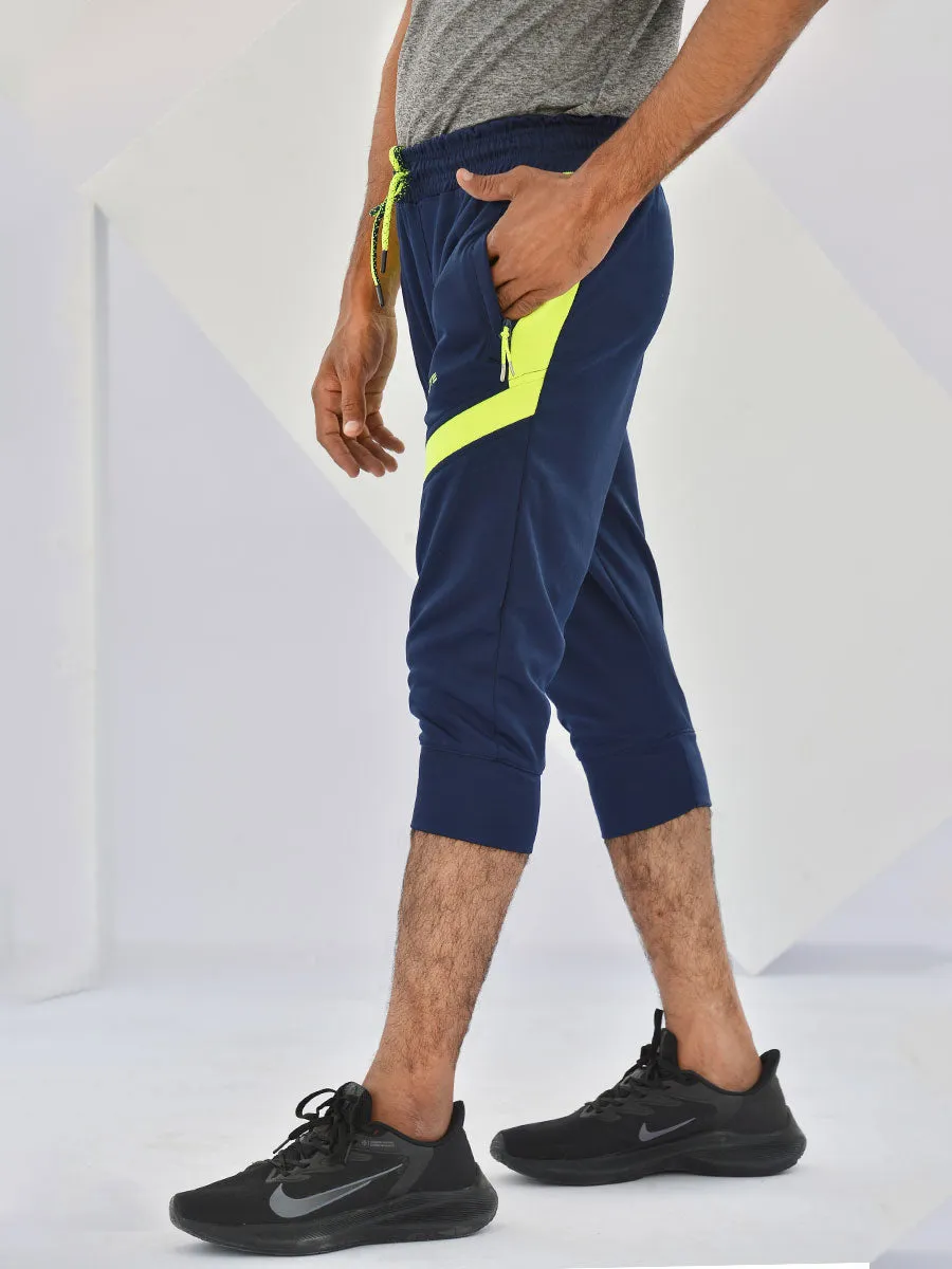Bolt - Three Quarter Shorts - Dark Blue / Volt