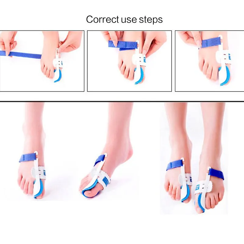 Bunion Splint Corrector Big Toe Straightener Brace Pad Blue & White