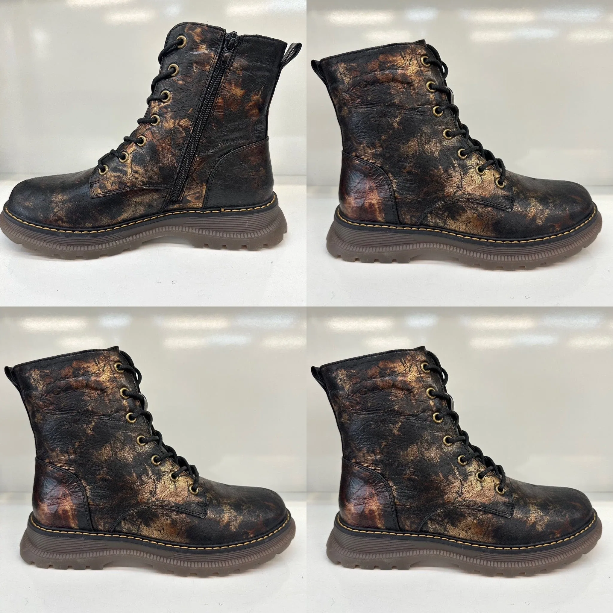 Camille Metallic Effect Chunky Retro Boots NO RETURNS ON SALE ITEMS
