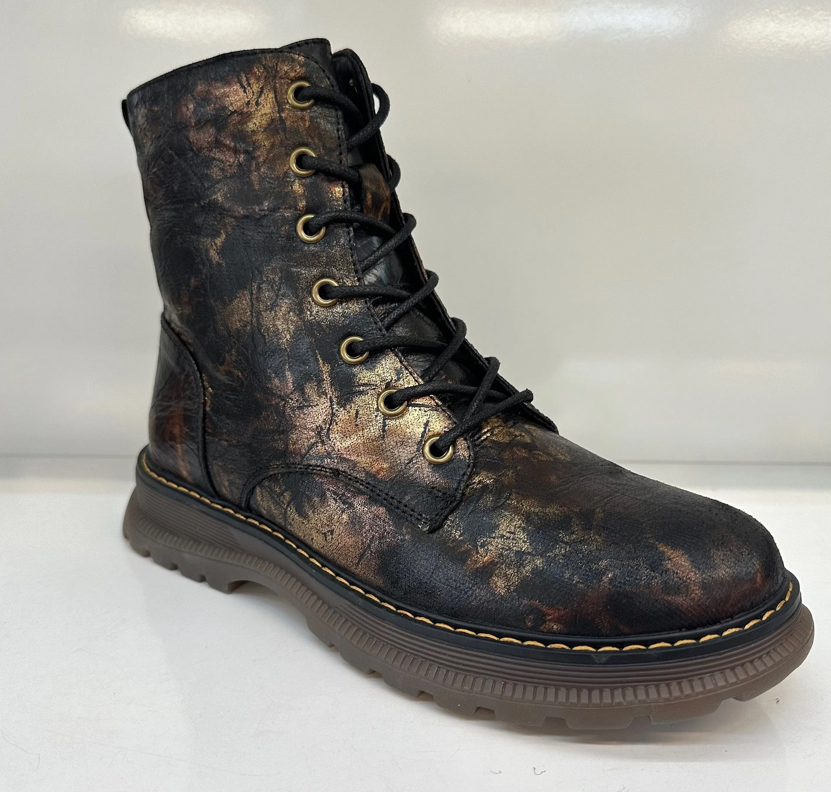 Camille Metallic Effect Chunky Retro Boots NO RETURNS ON SALE ITEMS