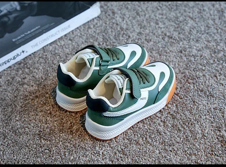 Children's Leather Soft Sole Tennis Sneakers