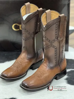 CUADRA BOOTS PANZA DE AVESTRUZ FLAME HONEY LASER & WOVEN SQUARE TOE