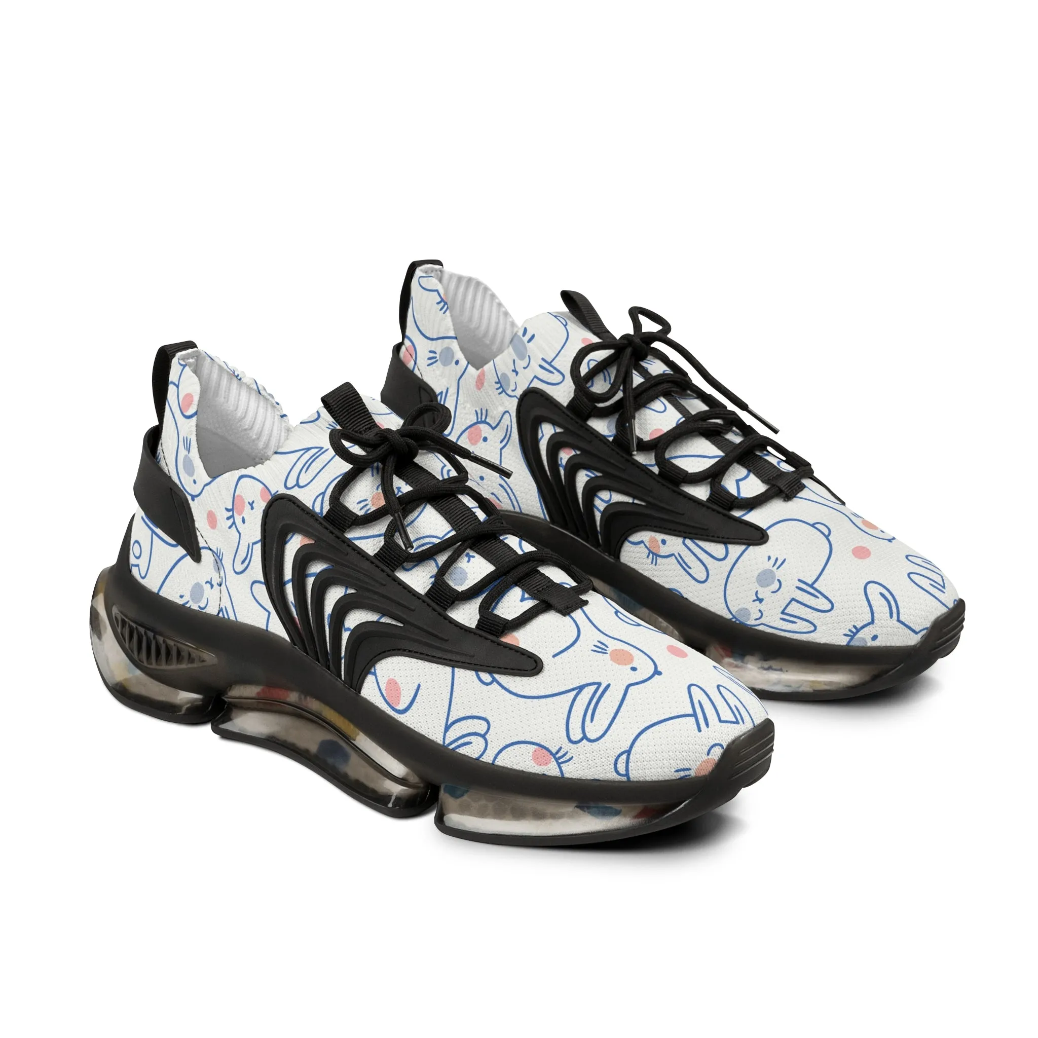 Cute Blue Rabbit Men's Mesh Sneakers