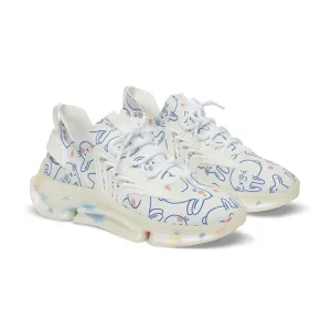 Cute Blue Rabbit Men's Mesh Sneakers