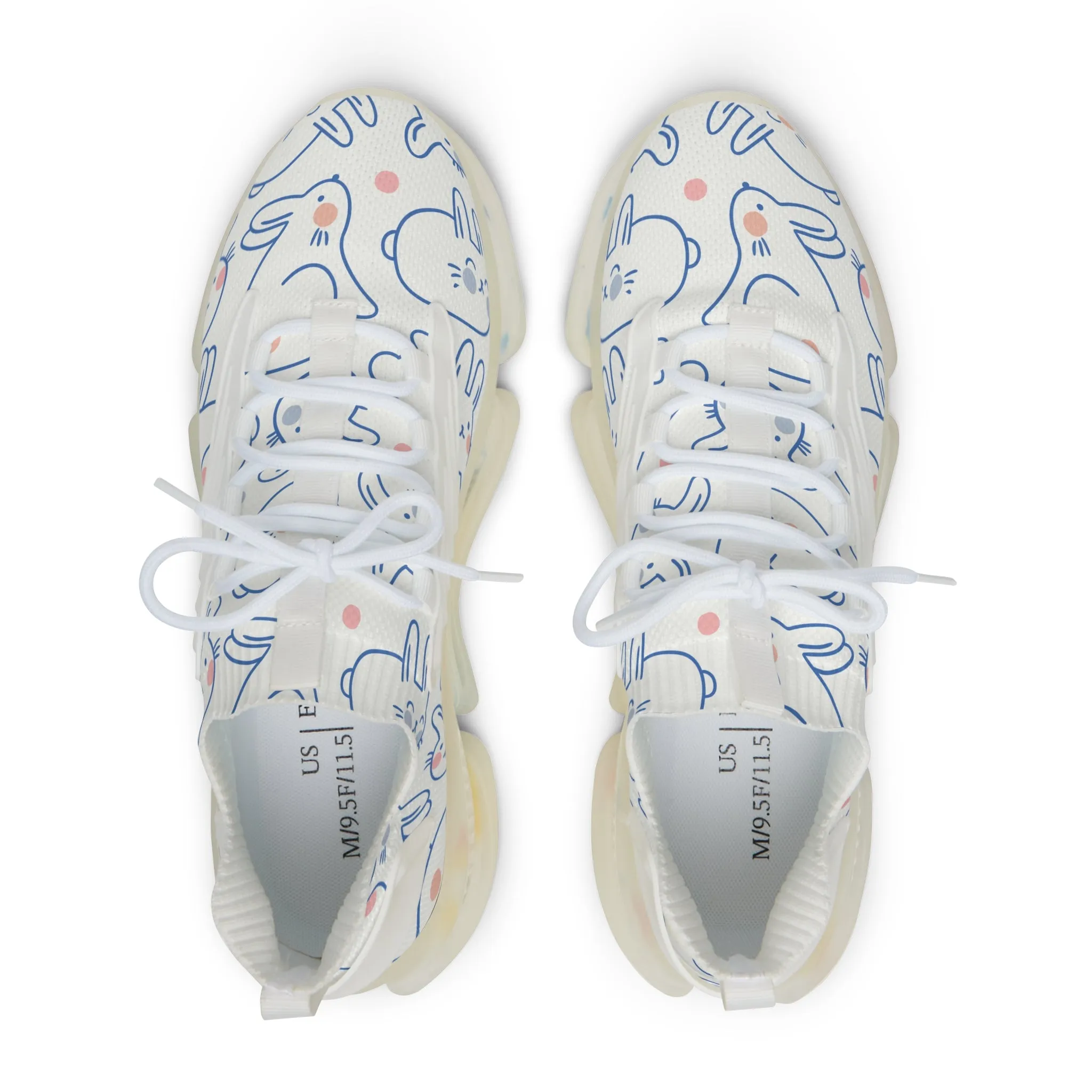 Cute Blue Rabbit Men's Mesh Sneakers