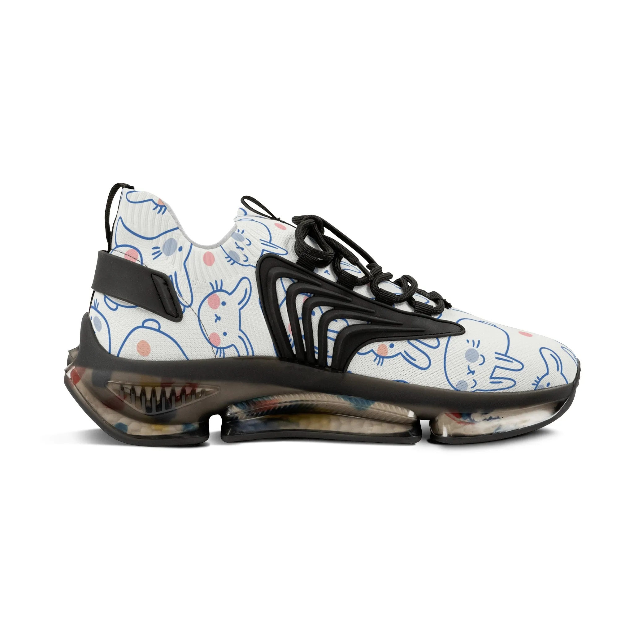 Cute Blue Rabbit Men's Mesh Sneakers