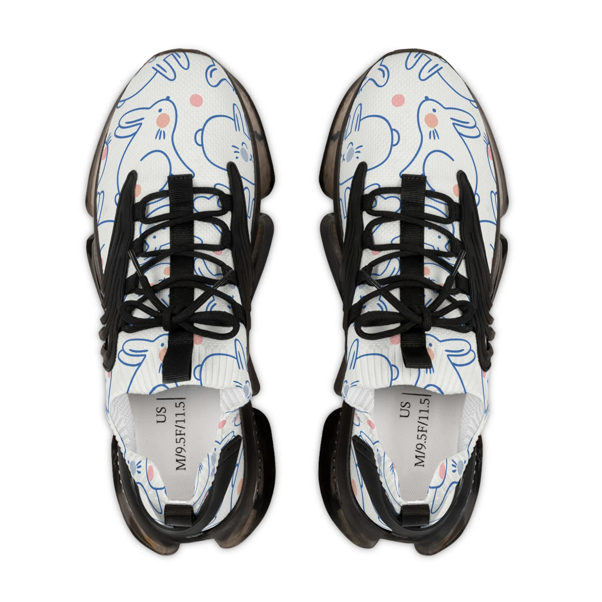 Cute Blue Rabbit Men's Mesh Sneakers