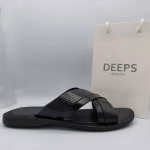 DANIEL MENS CASUAL GENUINE LEATHER SLIP ON SLIDER SUMMER BEACH WEAR SANDALS